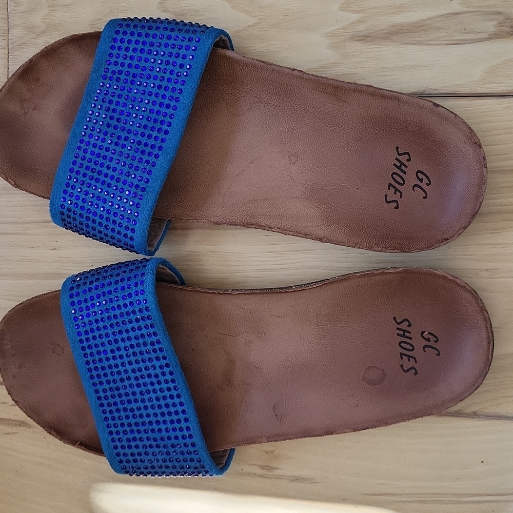 Rhinestone slide sandals